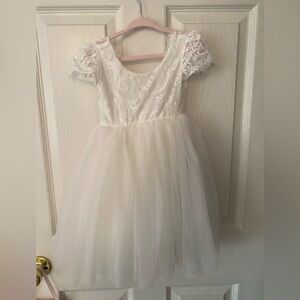Elegant White Lace Dress- flower girl